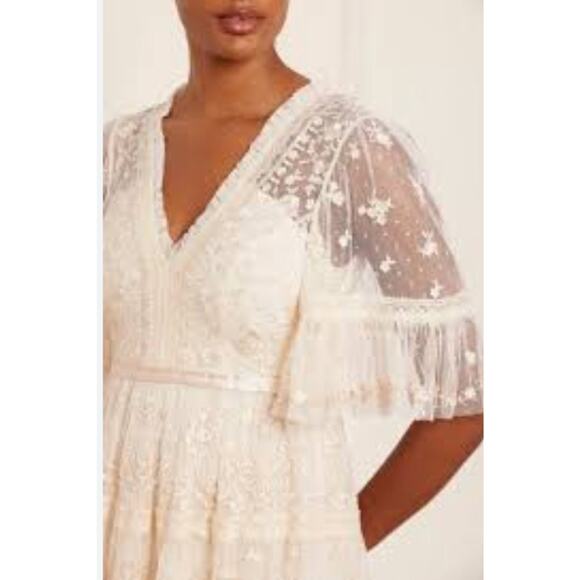 NEEDLE & THREAD Sz 20 US Champagne Lottie Lace Gown Dress NWT - Picture 11 of 14
